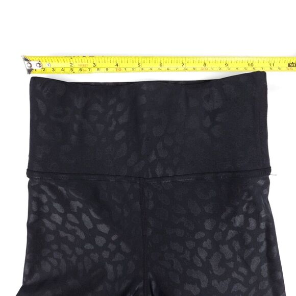 CARBON38 High Rise 7/8 Leggings Leopard Takara Shine Black Minimal Athleisure XS - Picture 2 of 6